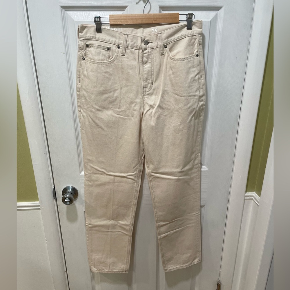 J.Crew Ecru Full Length Classic Straight Jeans , Size 29